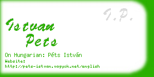istvan pets business card